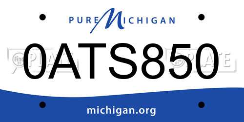 0ATS850 Michigan License Plate