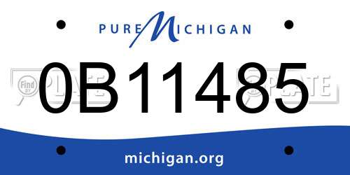 0B11485 Michigan License Plate
