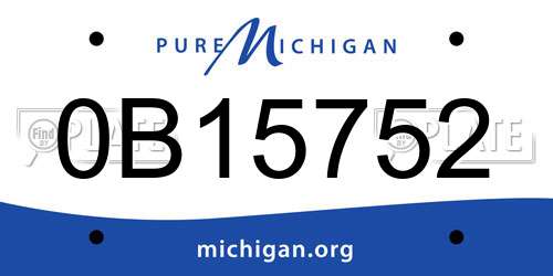 0B15752 Michigan License Plate