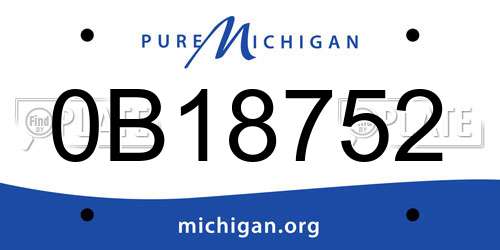 0B18752 Michigan License Plate