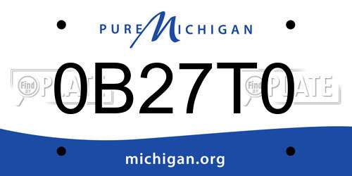 0B27T0 Michigan License Plate