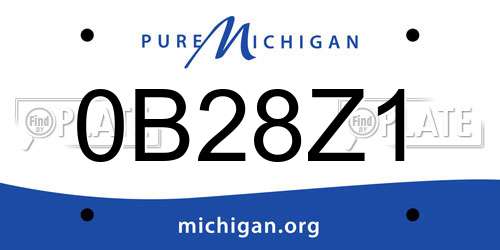 0B28Z1 Michigan License Plate