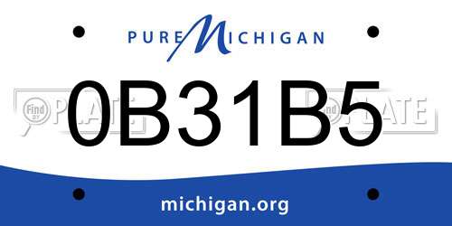 0B31B5 Michigan License Plate