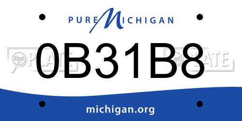 0B31B8 Michigan License Plate