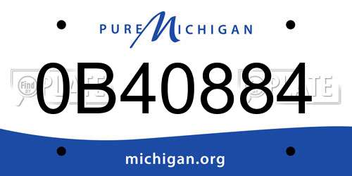 0B40884 Michigan License Plate