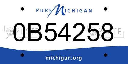 0B54258 Michigan License Plate