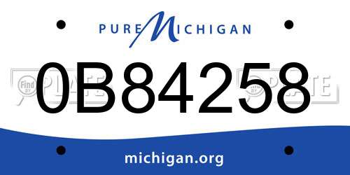 0B84258 Michigan License Plate