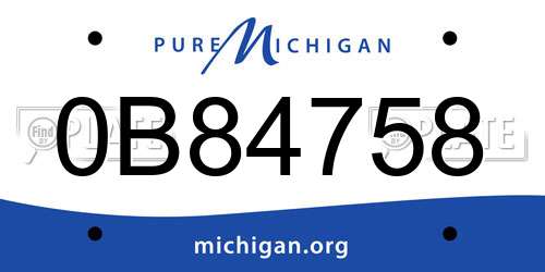 0B84758 Michigan License Plate