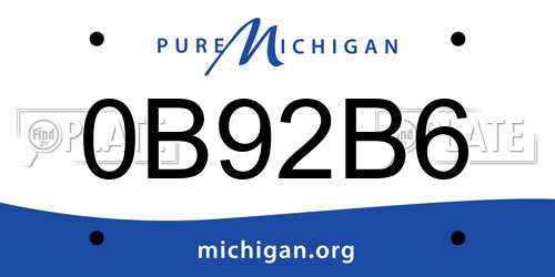 0B92B6 Michigan License Plate