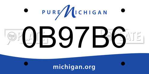 0B97B6 Michigan License Plate