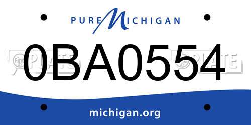 0BA0554 Michigan License Plate