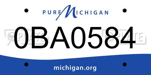 0BA0584 Michigan License Plate
