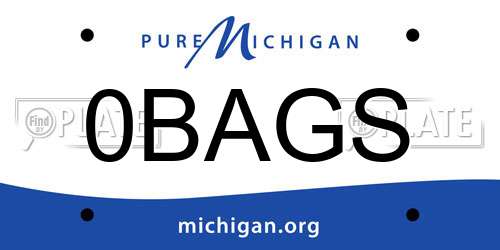 0BAGS Michigan License Plate