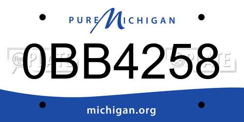 0BB4258 Michigan License Plate