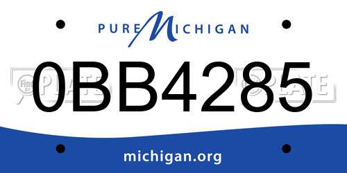 0BB4285 Michigan License Plate