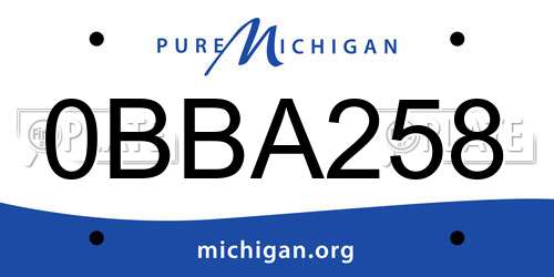 0BBA258 Michigan License Plate