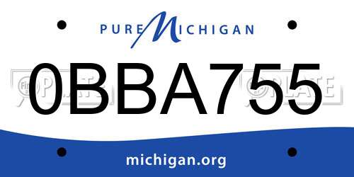 0BBA755 Michigan License Plate