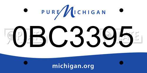 0BC3395 Michigan License Plate