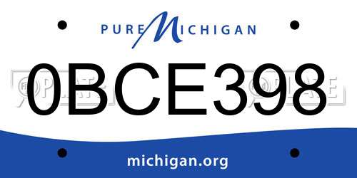 0BCE398 Michigan License Plate