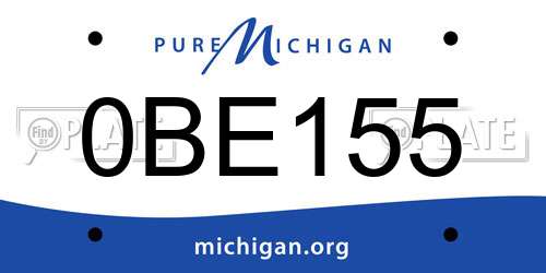 0BE155 Michigan License Plate