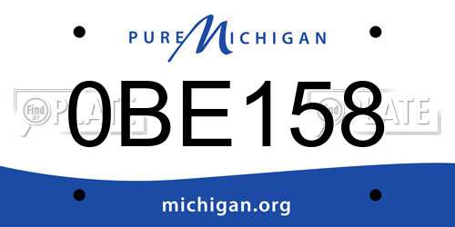 0BE158 Michigan License Plate