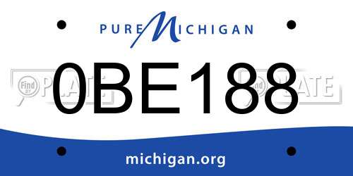 0BE188 Michigan License Plate