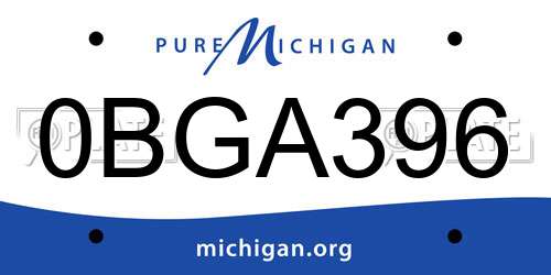 0BGA396 Michigan License Plate