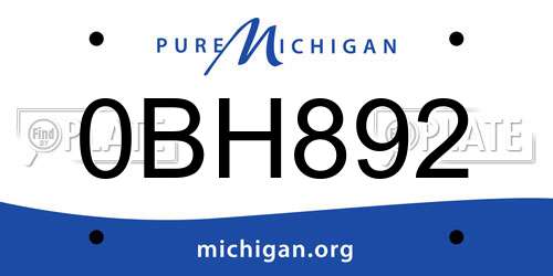 0BH892 Michigan License Plate