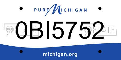0BI5752 Michigan License Plate