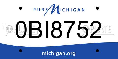0BI8752 Michigan License Plate