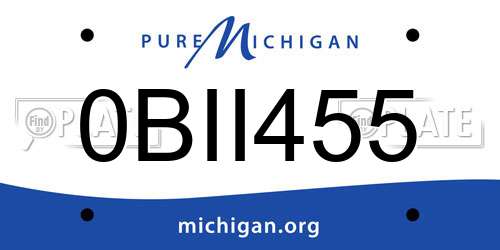0BII455 Michigan License Plate