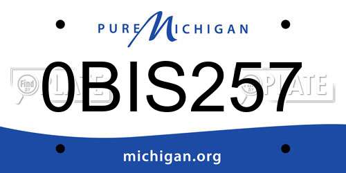 0BIS257 Michigan License Plate