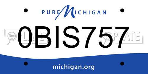 0BIS757 Michigan License Plate