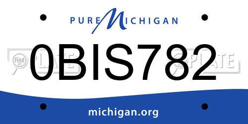 0BIS782 Michigan License Plate
