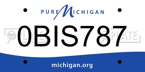 0BIS787 Michigan License Plate