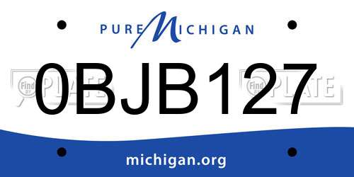 0BJB127 Michigan License Plate
