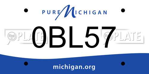 0BL57 Michigan License Plate