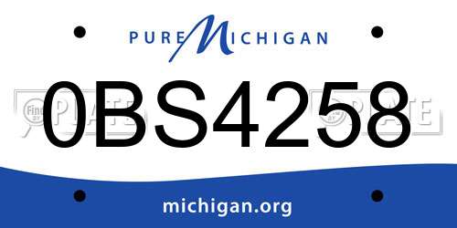 0BS4258 Michigan License Plate