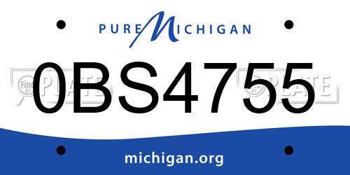 0BS4755 Michigan License Plate
