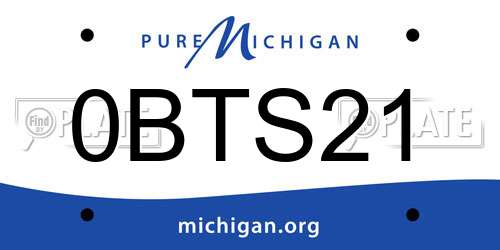 0BTS21 Michigan License Plate