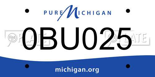 0BU025 Michigan License Plate