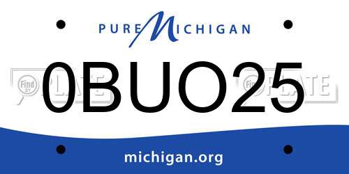 0BUO25 Michigan License Plate