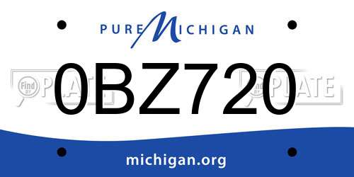 0BZ720 Michigan License Plate