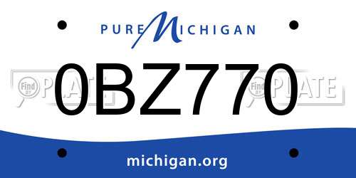 0BZ770 Michigan License Plate