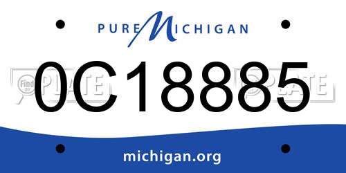 0C18885 Michigan License Plate