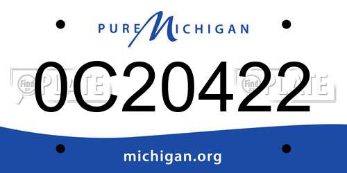 0C20422 Michigan License Plate
