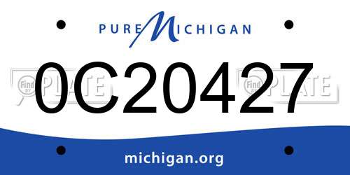 0C20427 Michigan License Plate