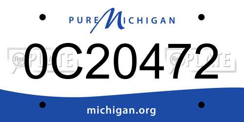 0C20472 Michigan License Plate