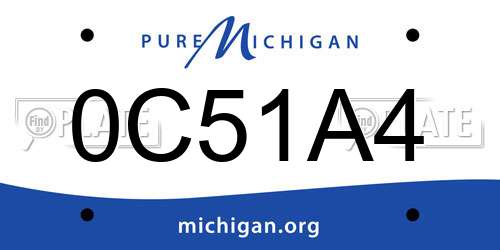 0C51A4 Michigan License Plate