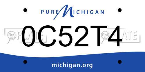0C52T4 Michigan License Plate
